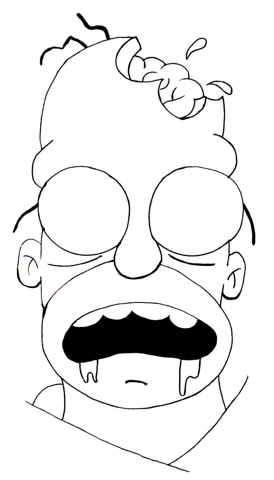 Zombie Homer Outline By Butterflyblink On Deviantart Zombie Homer Outline By Butterflyblink On Deviantart