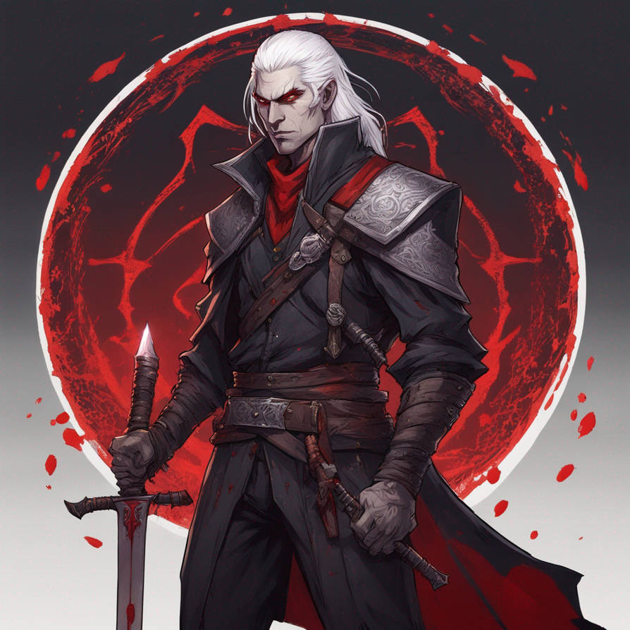 a DnD Dhampir (Half-Vampire) with white hair and s by magnusneo on ...