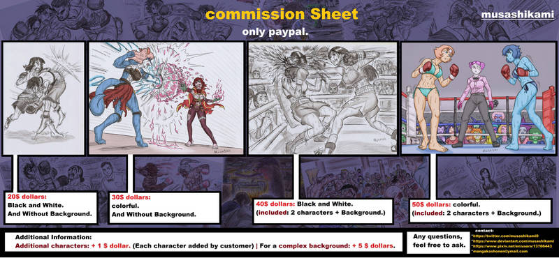 New Commission price table.