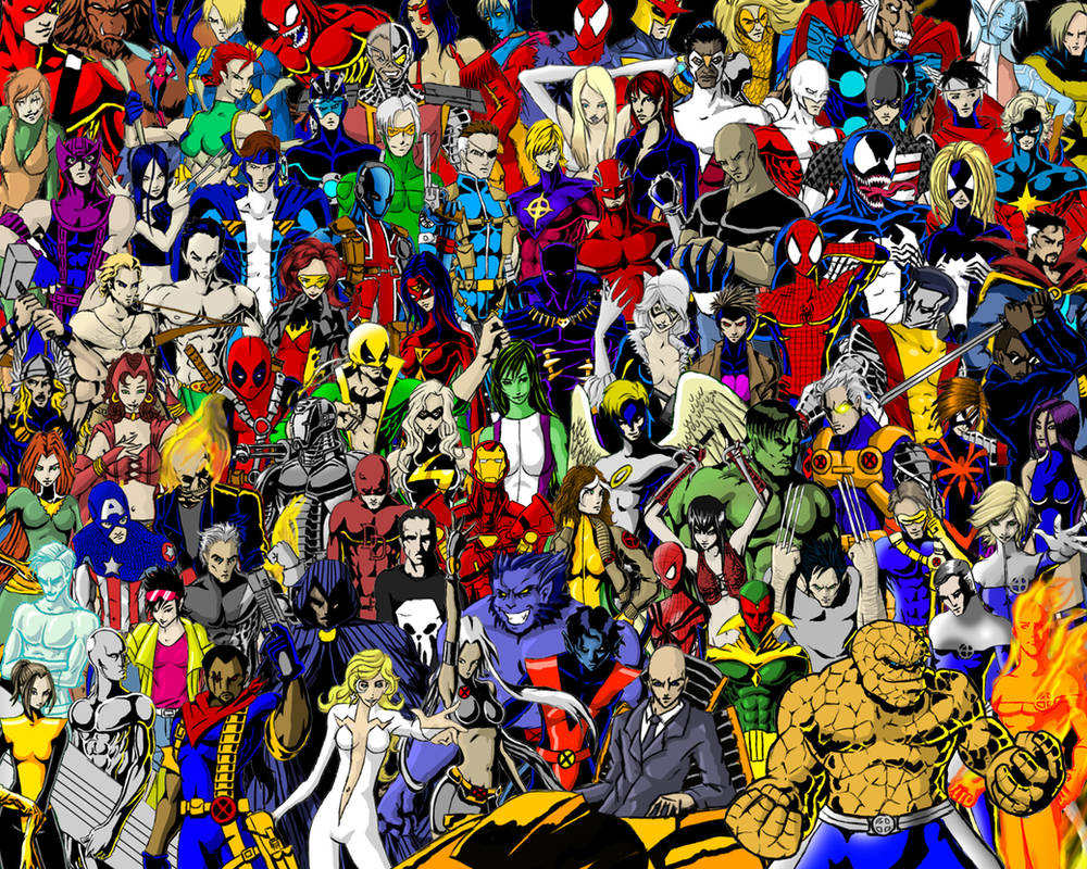 Какие персонажи марвел. Marvel герои. Популярные персонажи. Много персонажей из комиксов. Герои Марвел картинки.