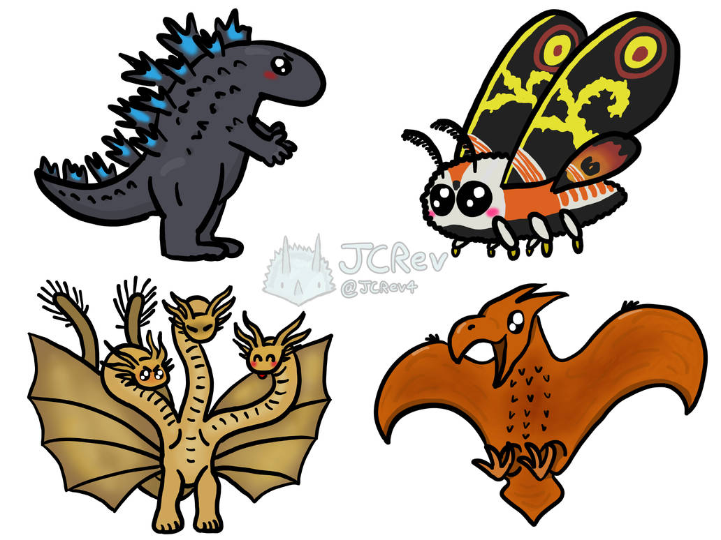 Chibi Godzilla Sticker Godzilla Chibis by JCRev4 on DeviantArt