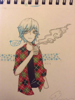 My OC Snow drinking Starbucks 