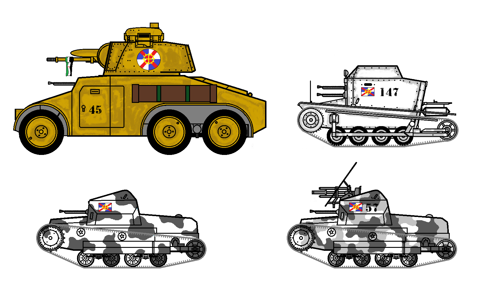 Armored car and tankettes