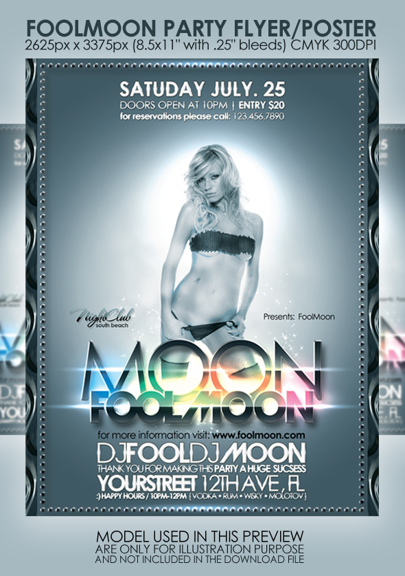 Fullmoon Party Flyer+Poster