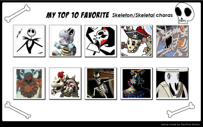 My Top 10 Favourite Skeletons Skeletal Characters