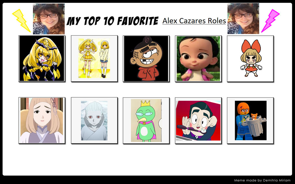 My Top 10 Favorite Alex Cazares Roles by ajpokeman on DeviantArt