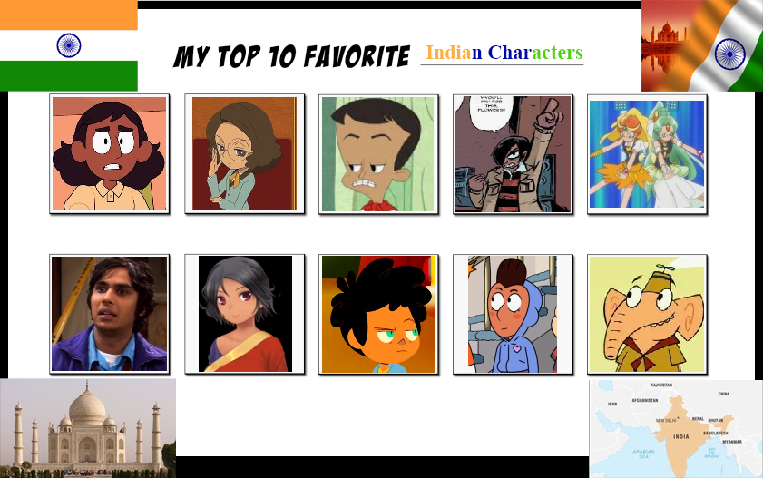 My Top 10 Favorite Indian Characters by ajpokeman on DeviantArt