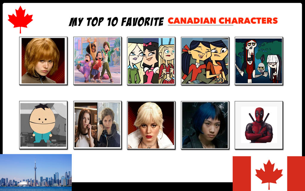 Canadian Characters My Top 10 Canadian Characters by ajpokeman on DeviantArt