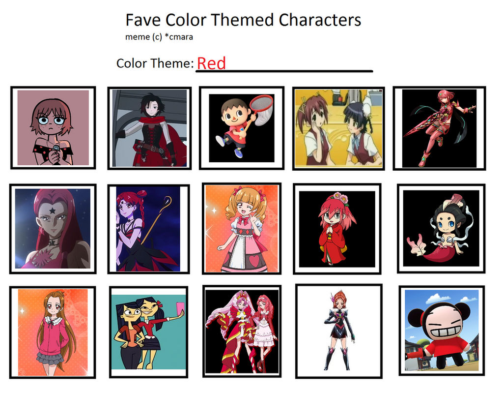Custom Character Fandom My Fave Red Associated Characters by ajpokeman on DeviantArt
