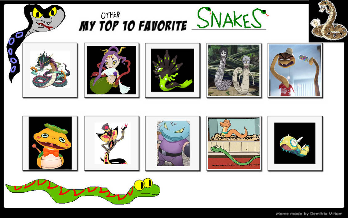 My OTHER Top 10 Favorite Snakes by ajpokeman on DeviantArt