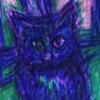 Cat Sketch In Cool Tones