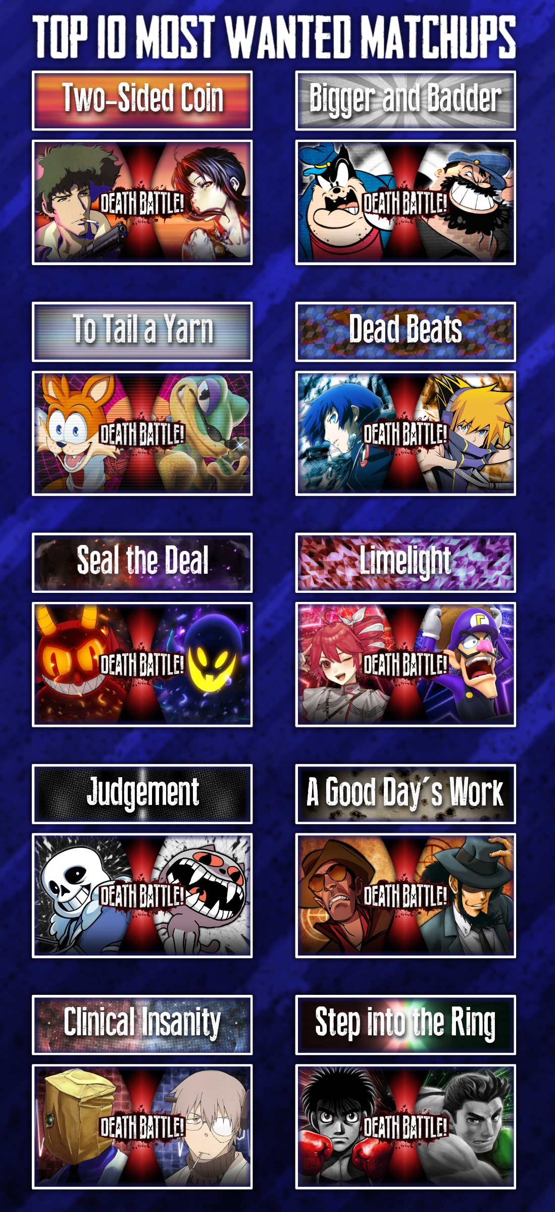 Top 10 Most Wanted Matchup Challenge by Studio8558 on DeviantArt