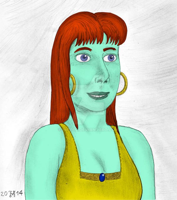 Realistic genie Martha in colour