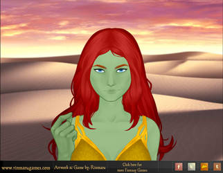 Genie Martha with green skin