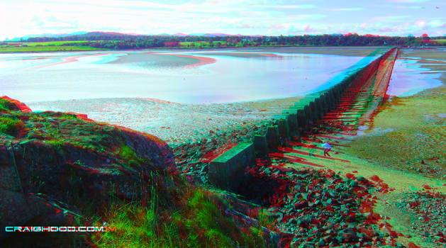 Cramond island (3d anaglyph red/blue)