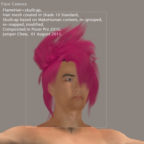 Pink Visual Kei Flame Hair 3D