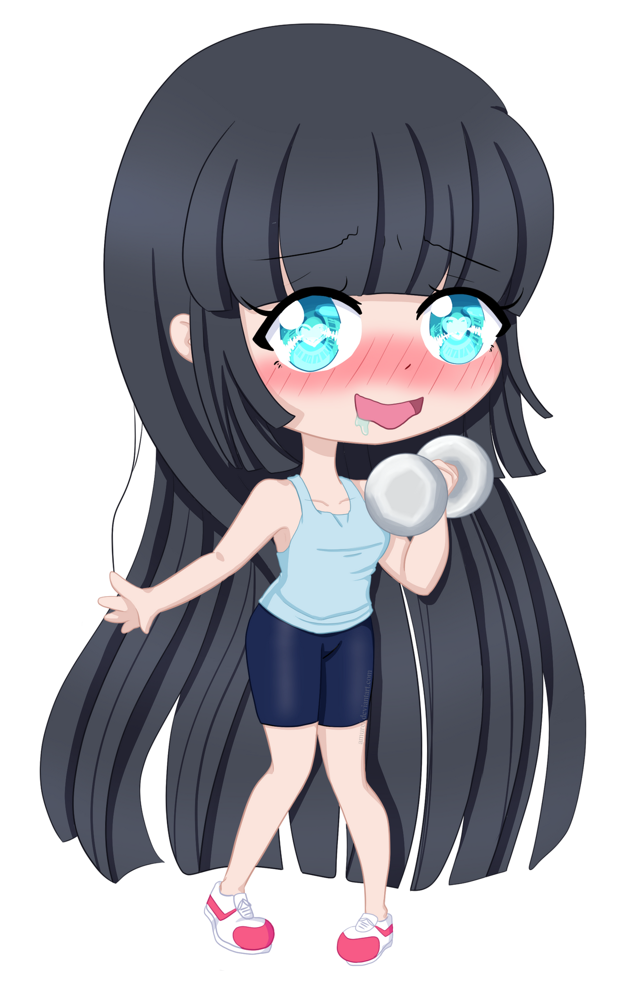 Work Out Sign Chibi Akemi Chibi Workout Muscles Alt. by Amurei on DeviantArt