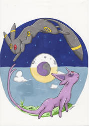 Pokemon Umbreon and Espeon: Day - Night