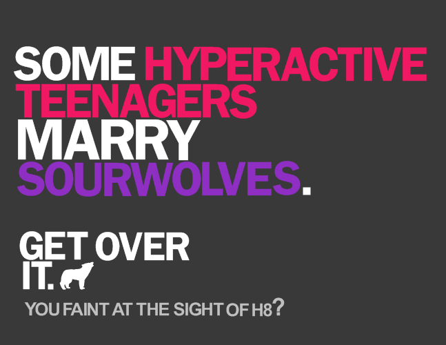 Hyperactive Teenagers can marry Sourwolves