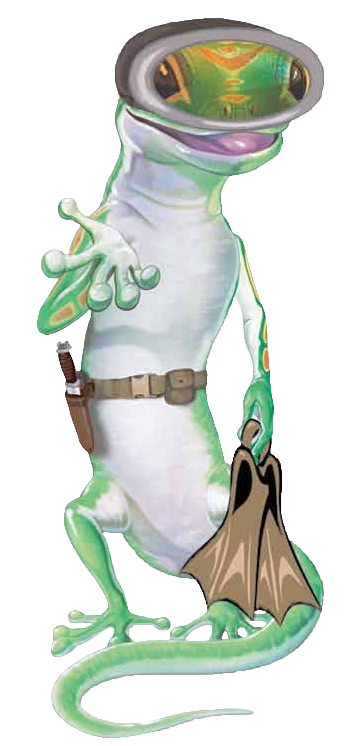 Geico Gecko with Swimming Gear by CoolTeon2000 on DeviantArt