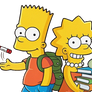 Bart and Lisa Simpson PNG