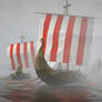 Low poly viking ships