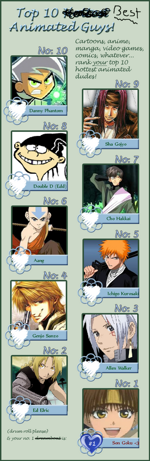 Top 10 Animated Guys :D