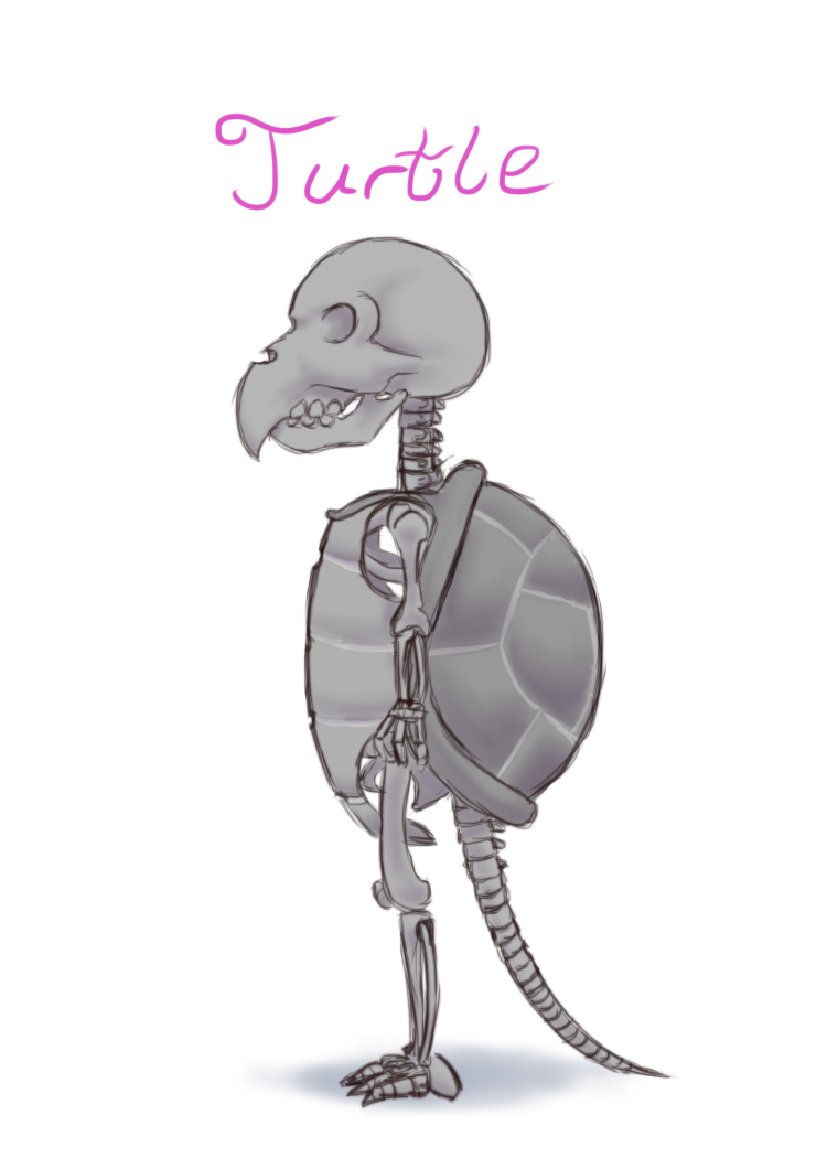 HSAP Concept Art: Turtle Skeleton (side)