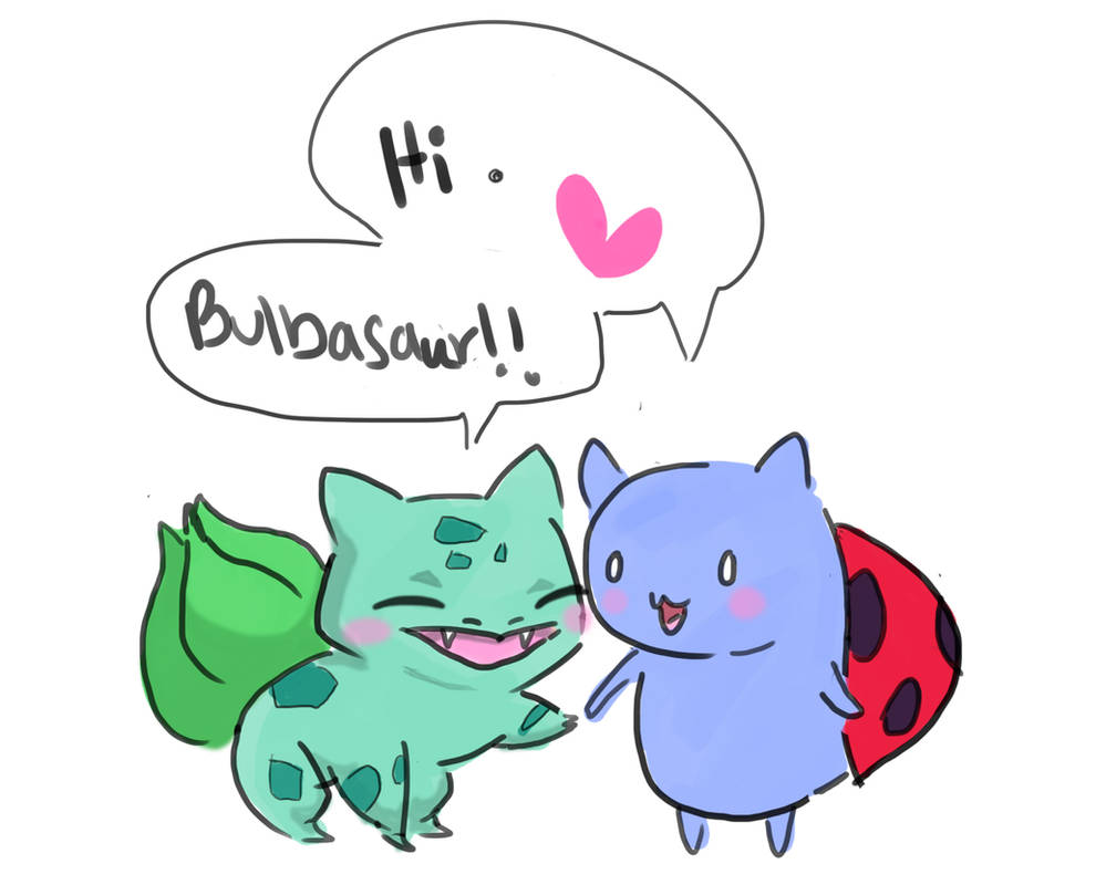 Catbug and Bulbasaur by JJZoleta