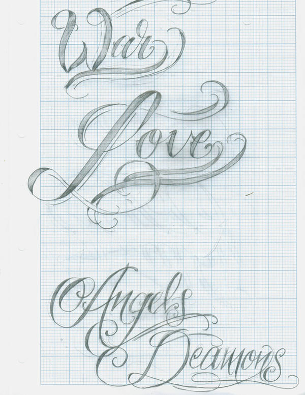 Tattoo Script Lettering 12 by 12KathyLees12 on DeviantArt