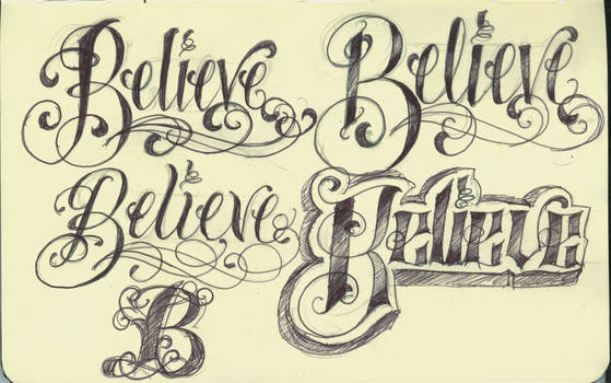 Tattoo Lettering Believe