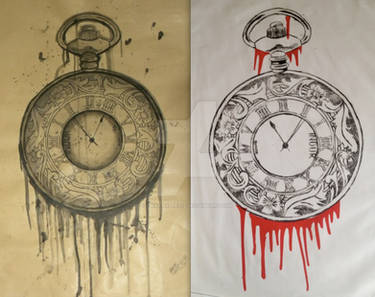 Pocket Watch print and drawing