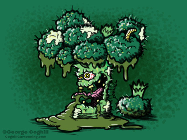 Broken Broccoli Vegetable Cartoon Character Sketch by gcoghill on DeviantArt