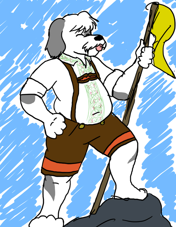 Scribble commission: Der Hund mit dem Lederhosen