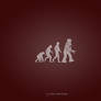Robot Evolution Denim Wallpaper in Red