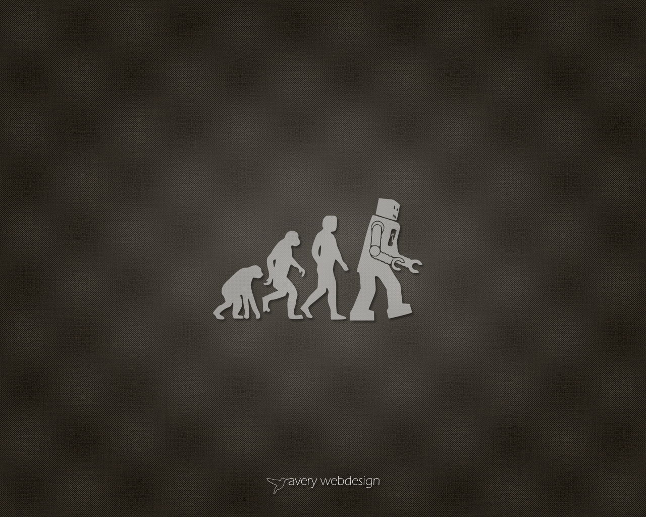 Robot Evolution Denim Wallpaper in Brown
