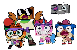 Battle Unikitty And The Gang Shocked Vector