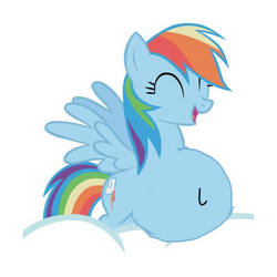 Rainbow dash belly inflation