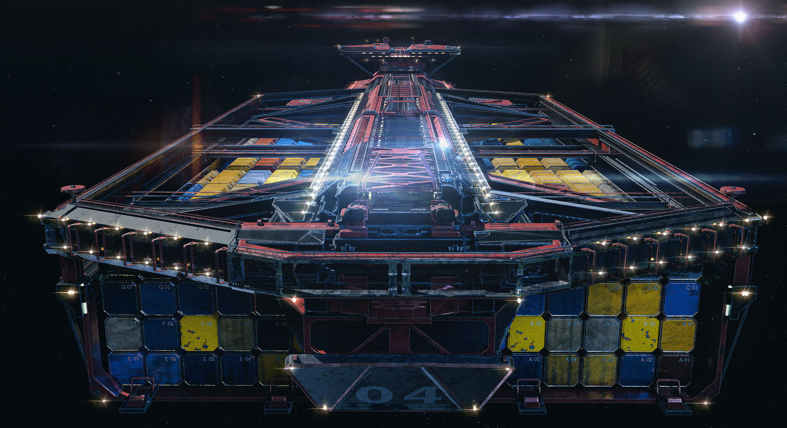 Spaceship - Futuristic heavy container ship by racerx11080 on DeviantArt