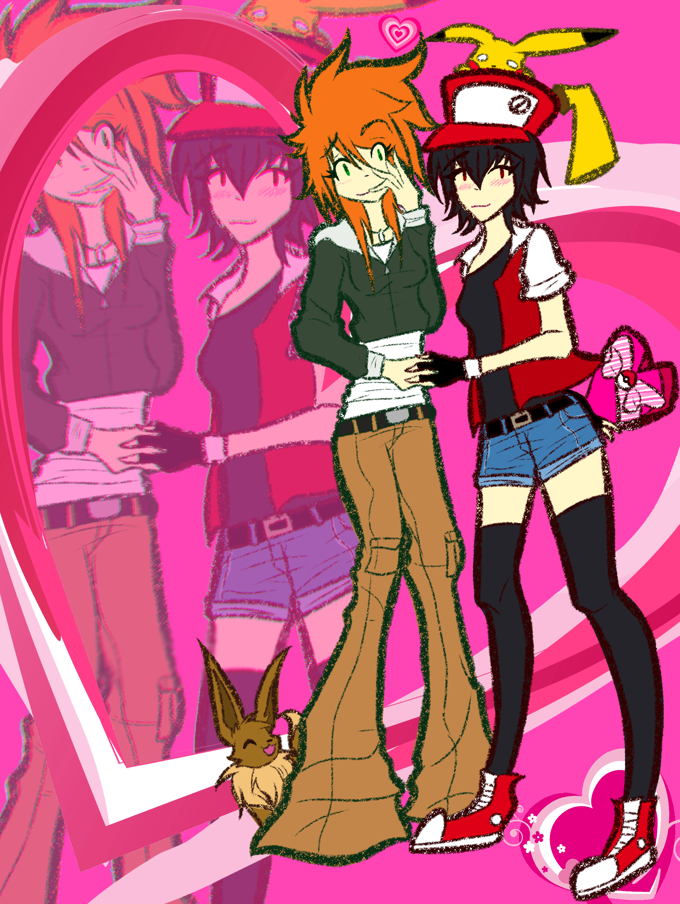 And they were rivals- Originalshipping Valentines by Coffeefueledchainsaw  on DeviantArt