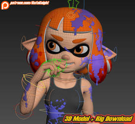 Inkling Girl - 3D Model + Rig Download