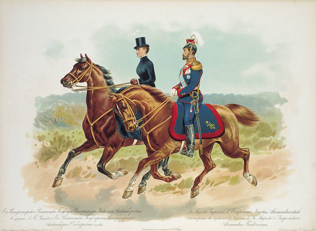 В форме на коне. Лейб-Гвардейский Уланский полк. Лейб-гвардии Уланский ее Величества полк.