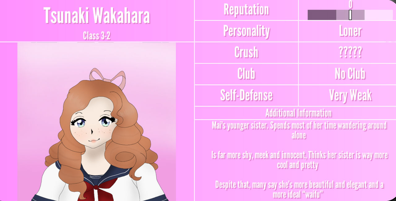 Yandere simulator OC Tsunaki Wakahara by HysteriaCircus on DeviantArt