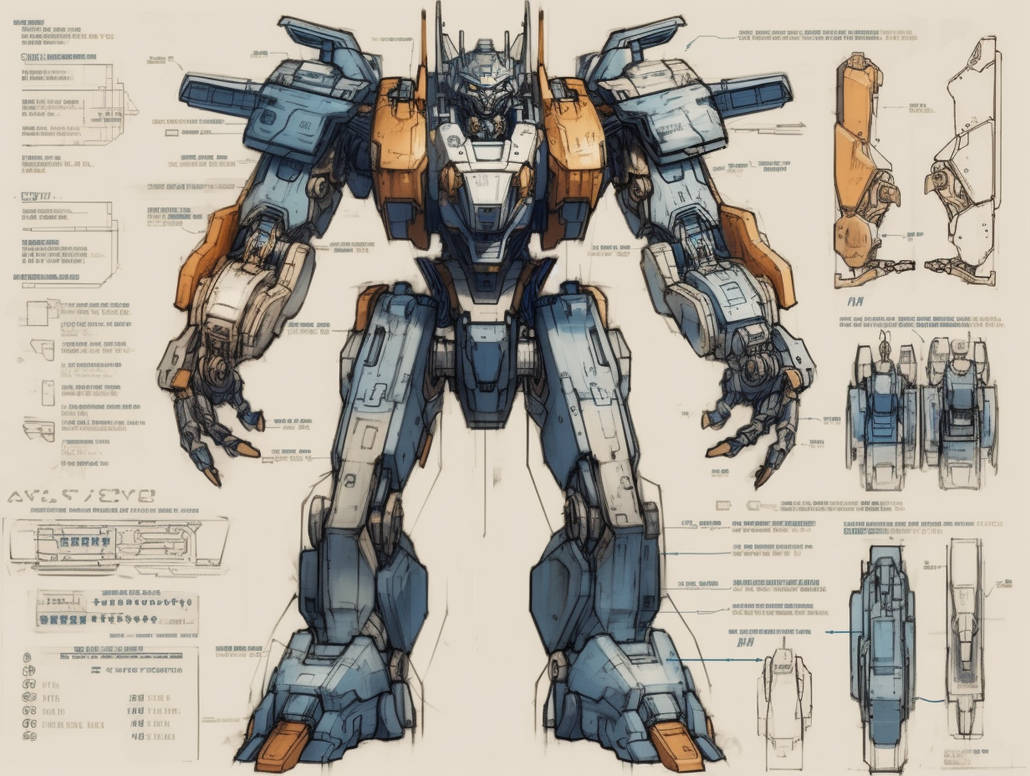 Detailed Mecha Detailed Plans of a Mecha Warrior 04 by DarkWhite2981 on DeviantArt