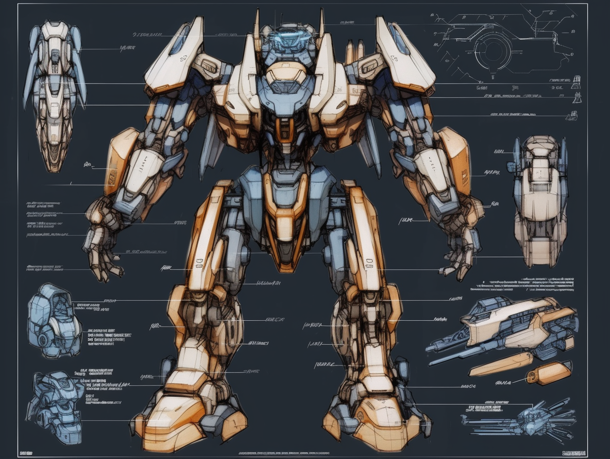 Detailed Mecha Detailed Plans of a Mecha Warrior 05 by DarkWhite2981 on DeviantArt