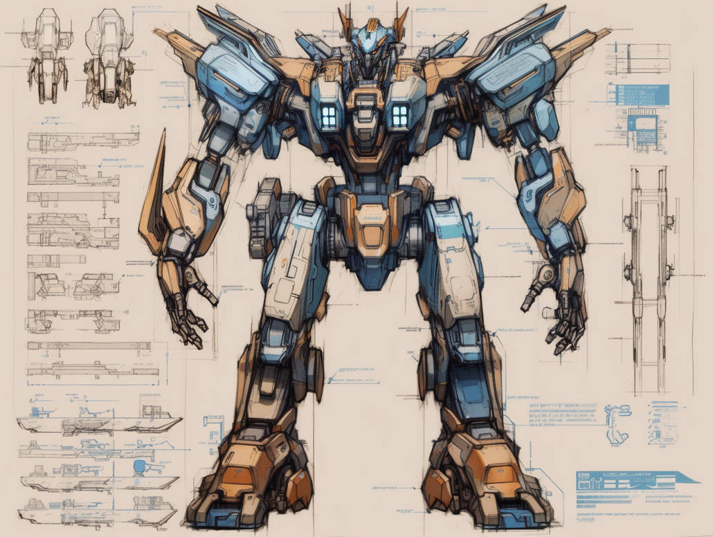 Detailed Mecha Detailed Plans of a Mecha Warrior 06 by DarkWhite2981 on DeviantArt