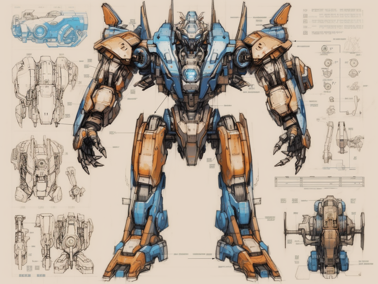 Detailed Mecha Detailed Plans of a Mecha Warrior 07 by DarkWhite2981 on DeviantArt