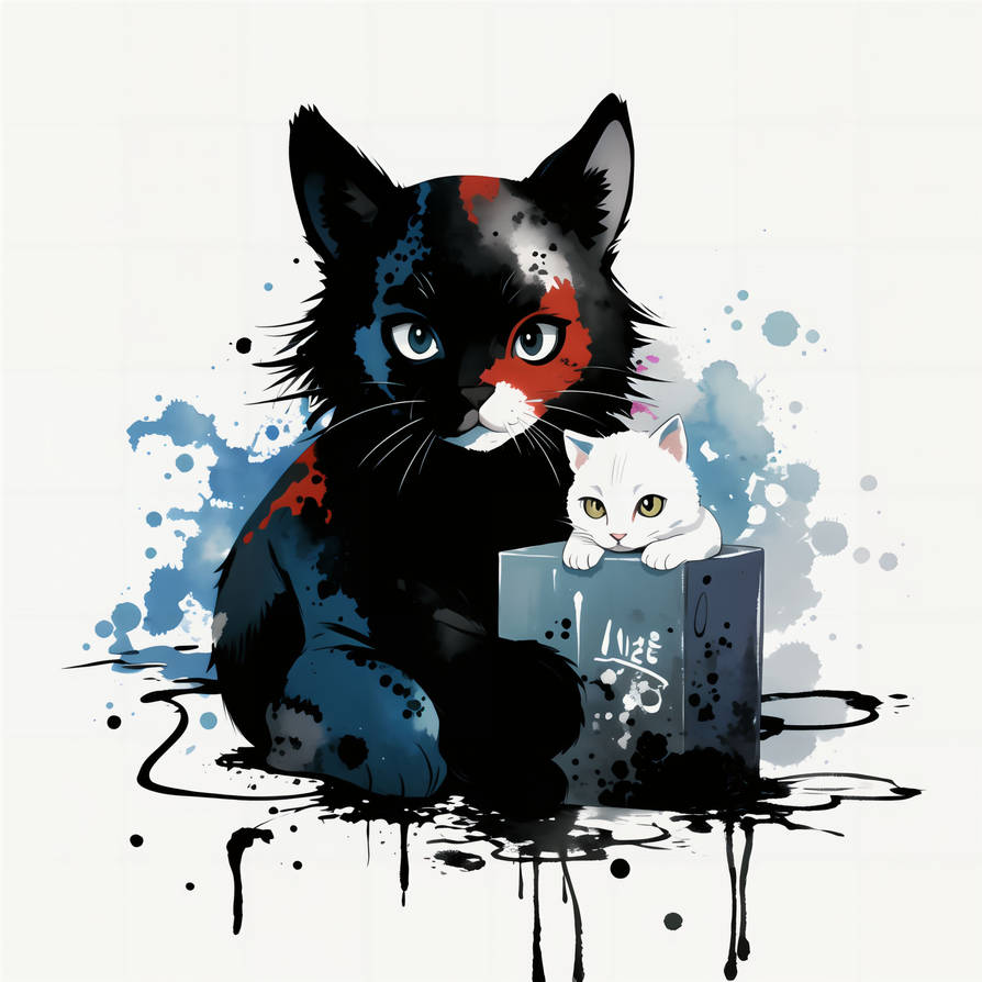 Ink Cat Rabbit Inksplash Cat 01 by DarkWhite2981 on DeviantArt