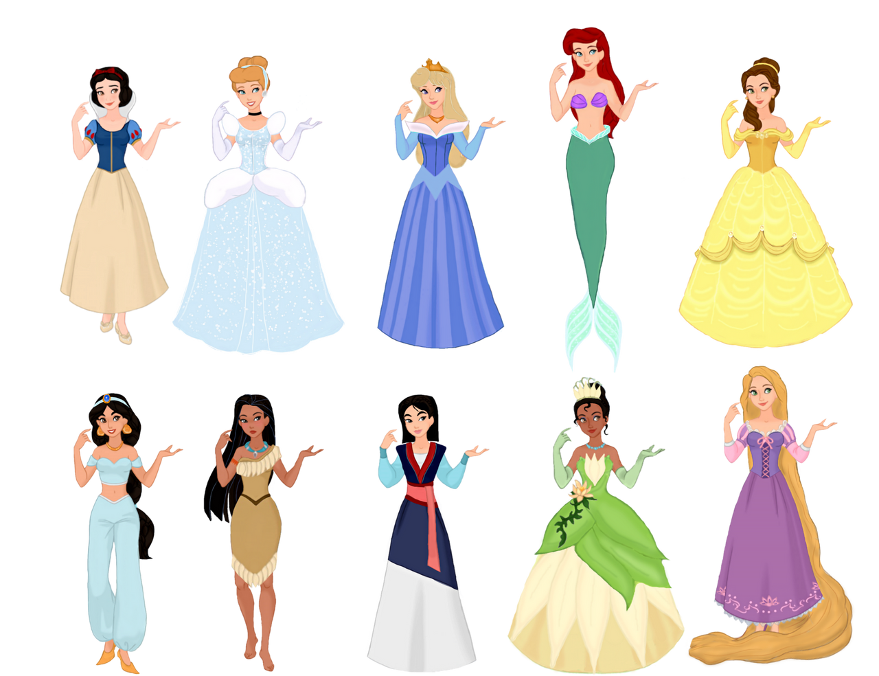 Individual Princesses Disney Princesses by Snyder0101 on DeviantArt