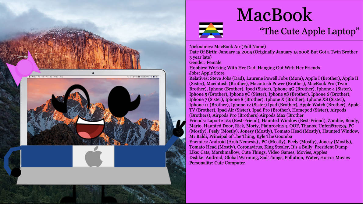 MacBook Character Profile by Laporte124 on DeviantArt